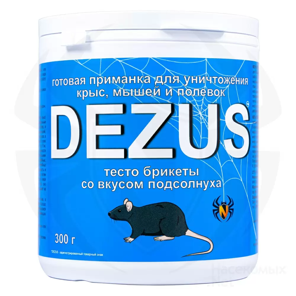 DEZUS (Дезус) приманка от грызунов, крыс и мышей (тесто брикеты) (подсолнух  / жареные семечки), 300 г